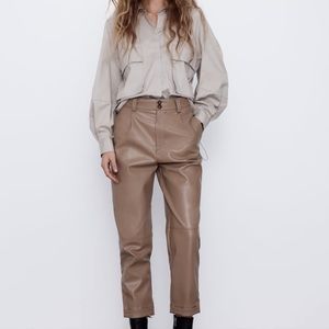 ZARA Faux Leather Pants TRF